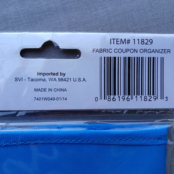 Fabric Coupon Organizer new in original packaging blue hook and loop closure - Picture 8 of 12